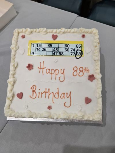 Holly Grange Celebrates Pauline’s 88th with Bingo Cake Bliss